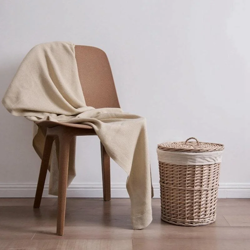 Panier À Linge En Osier Avec Couvercle