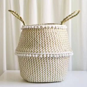 Panier À Linge En Osier Blanc